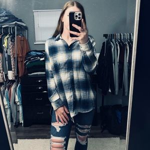 nwot distressed oversized american eagle flannel